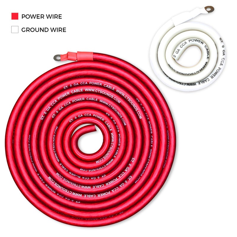 CT Sounds مجموعة تركيب أسلاك مكبر الصوت CT Sounds 1/0 Gauge CCA كاملة، AMPKIT-0GA-PRO - Image 2